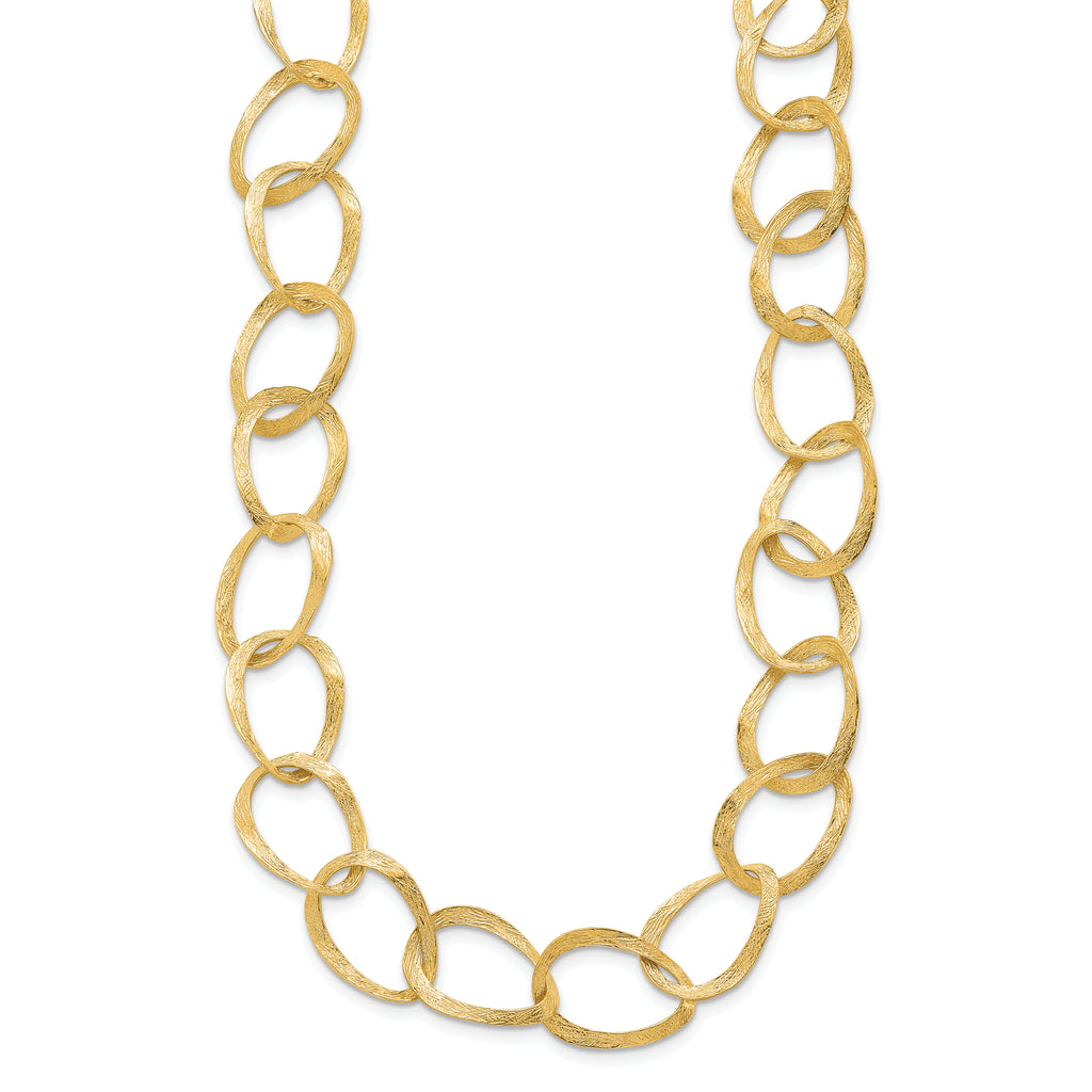 14K yellow gold open link necklace.