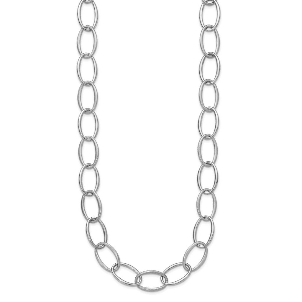 Sterling silver oval link necklace.