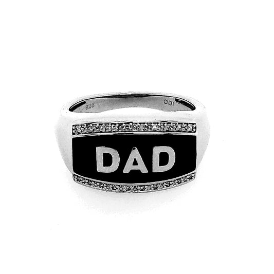 ReMARKable Designs Men's Diamond Accent Wedding Band in Sterling Silver White with 0.05ctw Round Diamond