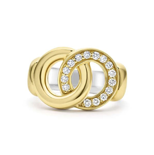LAGOS Signature Caviar Collection Natural Diamond Ring in Sterling Silver 18 Karat White Yellow Gold