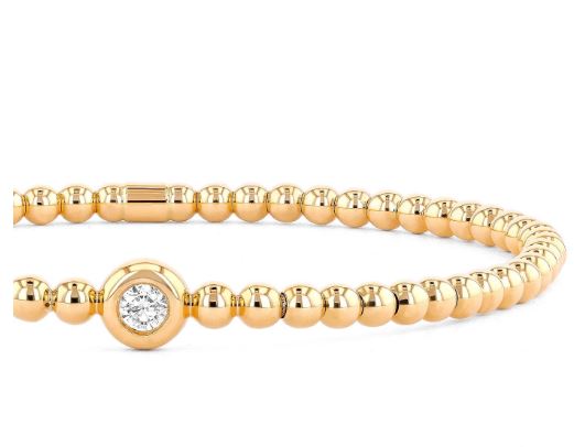 ReMARKable Designs Natural Diamond Bracelet in 18 Karat Yellow Gold with 0.10ctw Round Diamonds