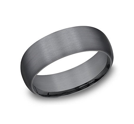 Carved Band (No Stones) in Tantalum Grey 8MM