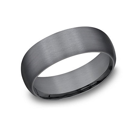 Tantalum grey carved band, satin finish.