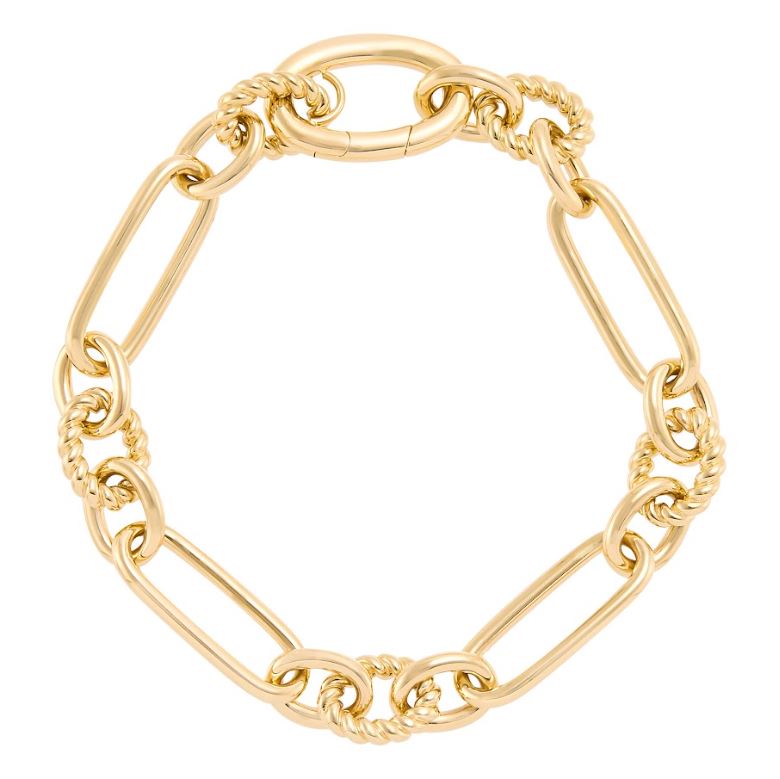 14K yellow gold chain link bracelet.