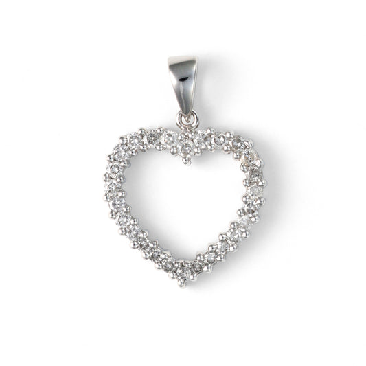 M Estate Collection Natural Diamond Necklace in 14 Karat White with 0.50ctw J/K I2-I3 Round Diamonds