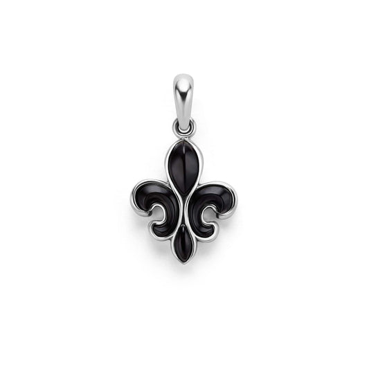 Sterling silver fleur-de-lis pendant with agates.