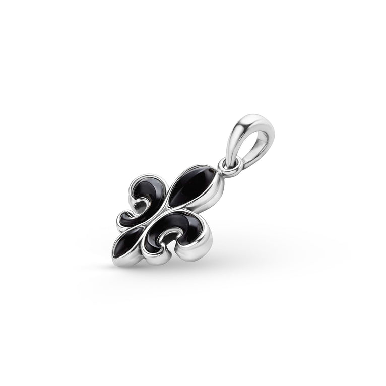 Sterling silver pendant with black agates.