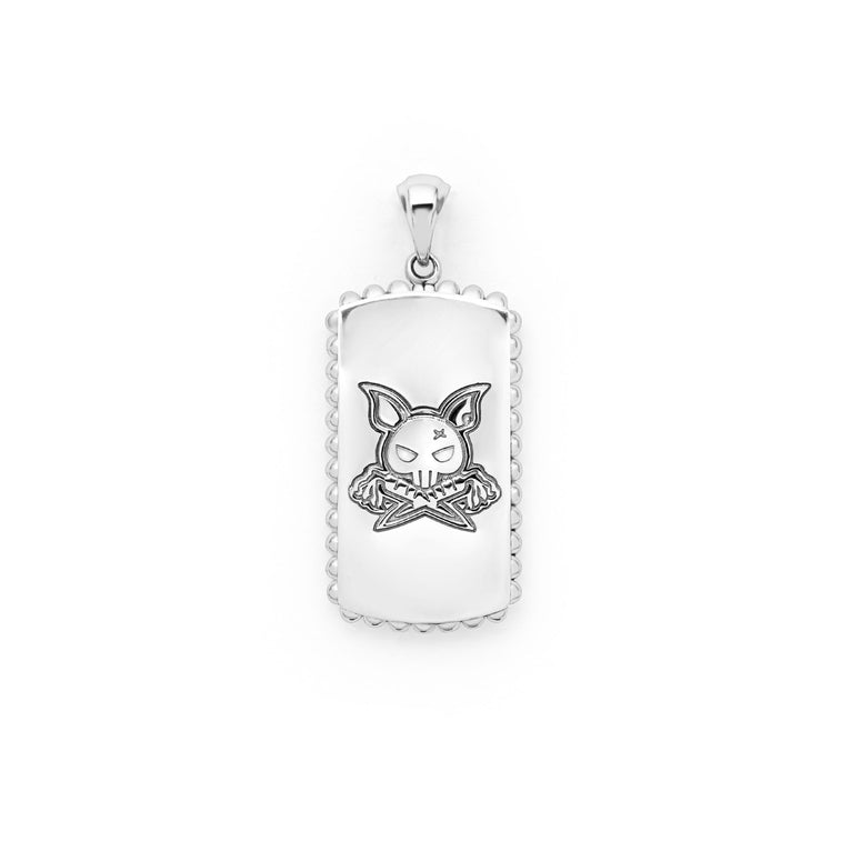 Sterling silver pendant with engraved design.