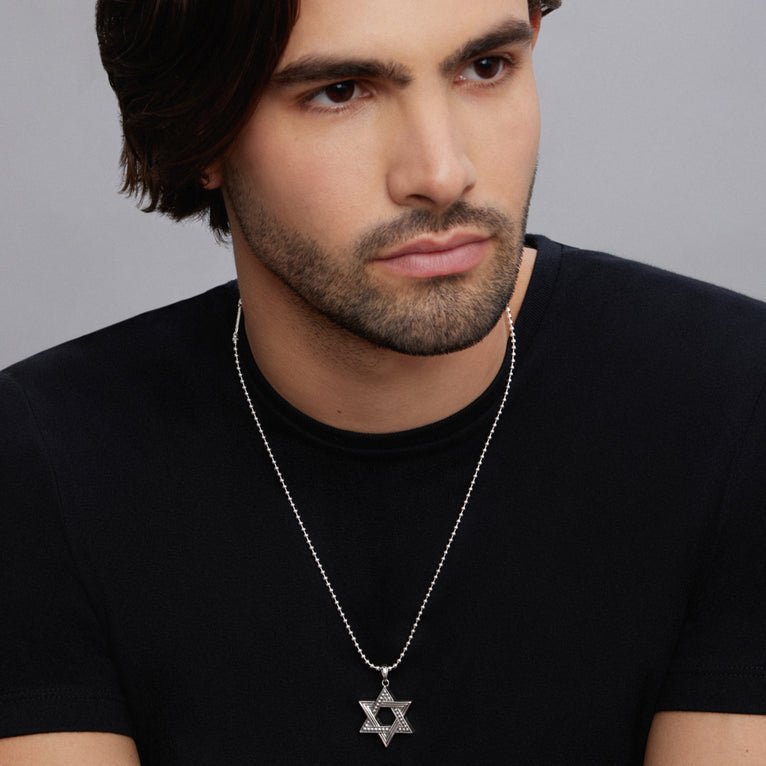 Sterling silver Star of David necklace.