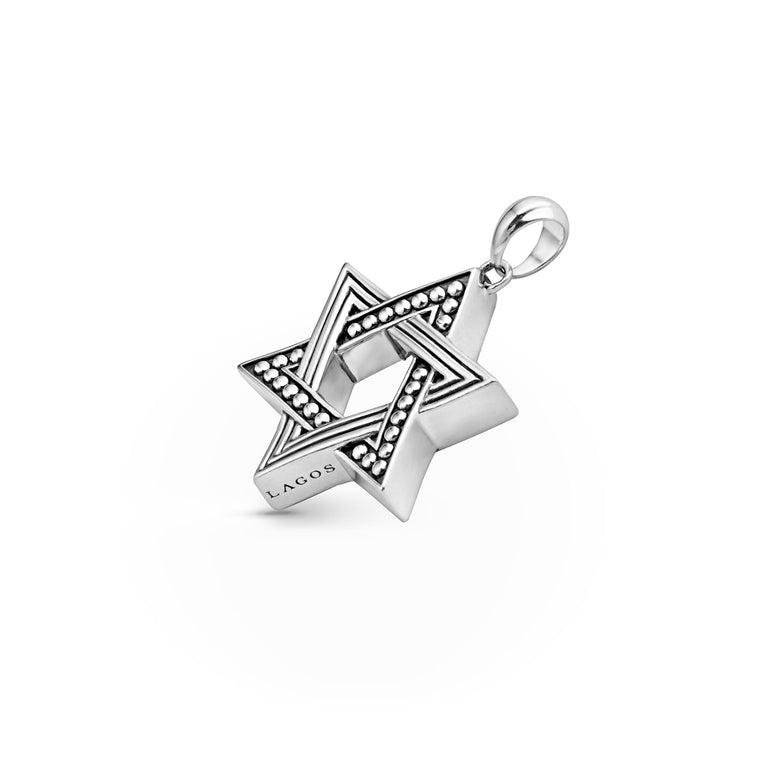Sterling silver Star of David pendant.
