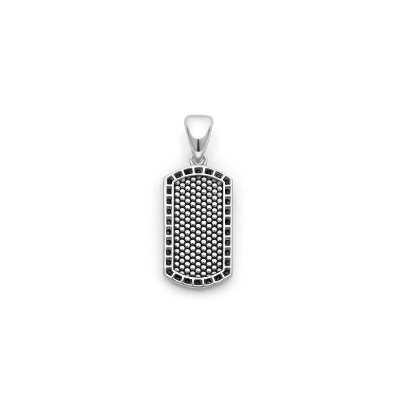 Sterling silver textured pendant necklace.
