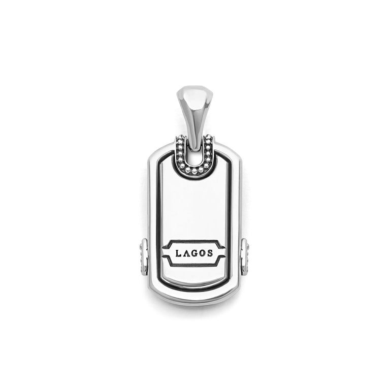Sterling silver pendant with black agate.