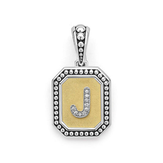 Sterling silver necklace with diamond initial.