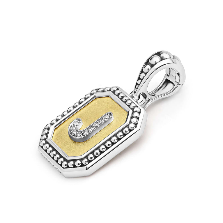 Sterling silver pendant with diamond accents.