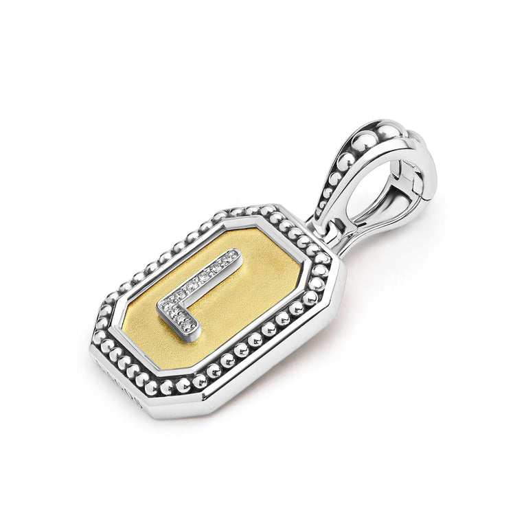 Sterling silver necklace with diamond accents.