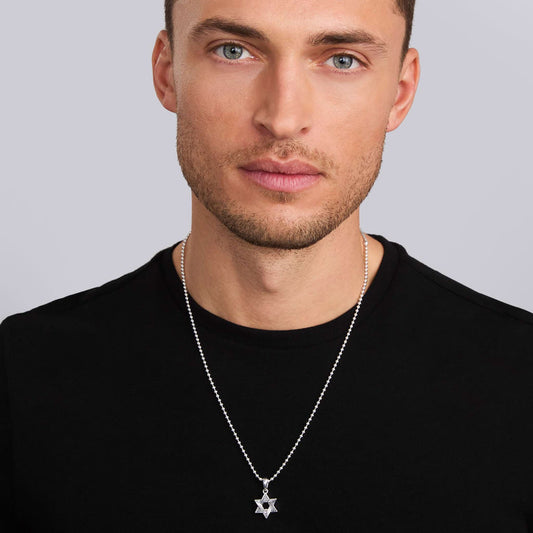 Sterling silver Star of David pendant.