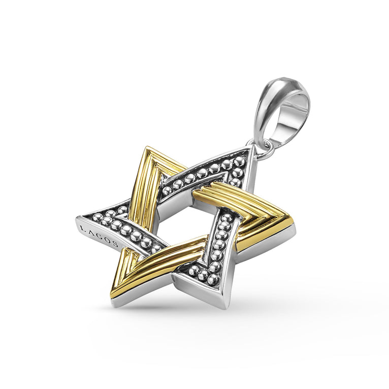 Sterling silver Star of David pendant.