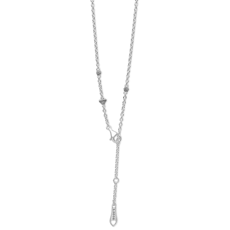 Sterling silver necklace with pearl pendant.