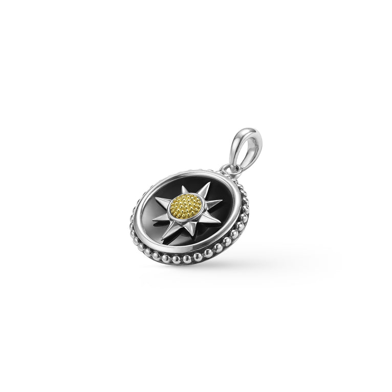 Sterling silver pendant with black agate.