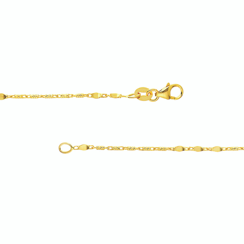 Polished yellow gold Lumacina chain with clasp.