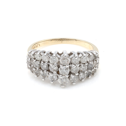 Natural Diamond Diamond Accent Fashion Ring in 14 Karat White - Yellow with 1.50ctw I/J I2-I3 Round Diamonds