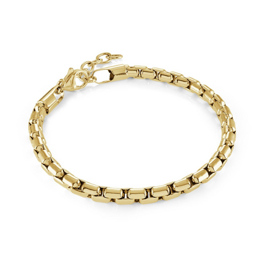 Box Bracelet (No Stones) in Stainless Steel Yellow