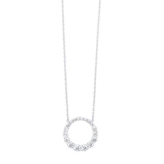 Lab-Grown Diamond Necklace in 14 Karat White with 0.73ctw Round Lab Grown Diamonds