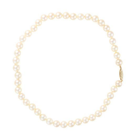 Pearl Strand M Estate Collection Color Gemstone Necklace in 14 Karat Yellow with 44 Cultured Cream Pearls