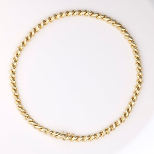 14K yellow gold San Marco chain necklace.