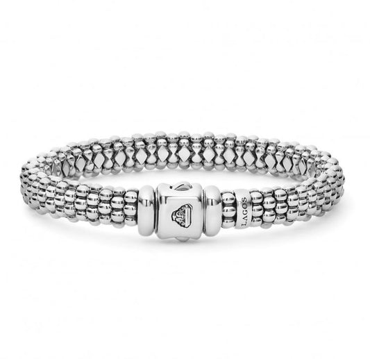 LAGOS Signature Caviar Collection Bracelet (No Stones) in Sterling Silver White