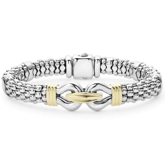 Derby Collection Caviar Bracelet (No Stones) in Sterling Silver - 18 Karat White - Yellow