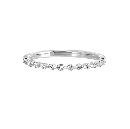 Marks 89 Natural Diamond Stackable Ladies Wedding Band in 14 Karat White with 0.24ctw Round Diamonds
