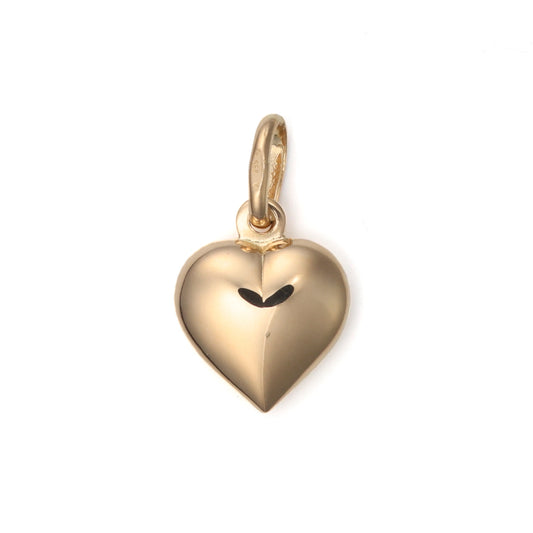 Heart-shaped pendant in 18K yellow gold.