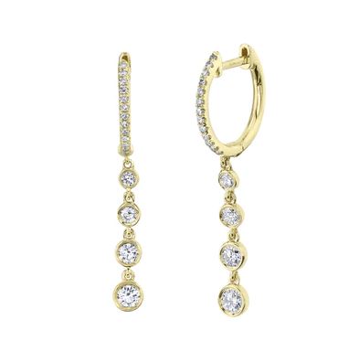 Drop Natural Diamond Earrings in 14 Karat Yellow with 0.45ctw Round Diamonds