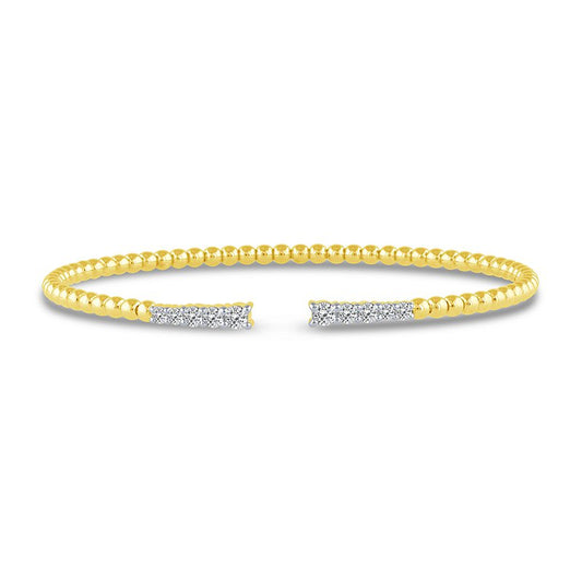 14K yellow gold bracelet with diamonds.