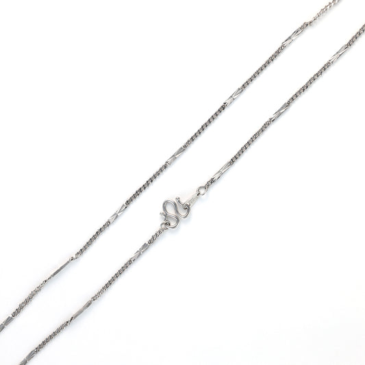 18" Fancy Link 1.5mm Chain in Platinum White