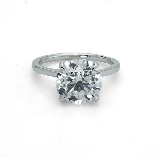 Solitaire lab-grown diamond ring in white gold.