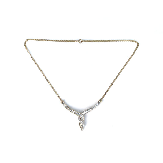 ReMARKable Estate Natural Diamond Necklace in 14 Karat Yellow Gold with 1.08ctw H/I SI2-I1 Round Diamonds