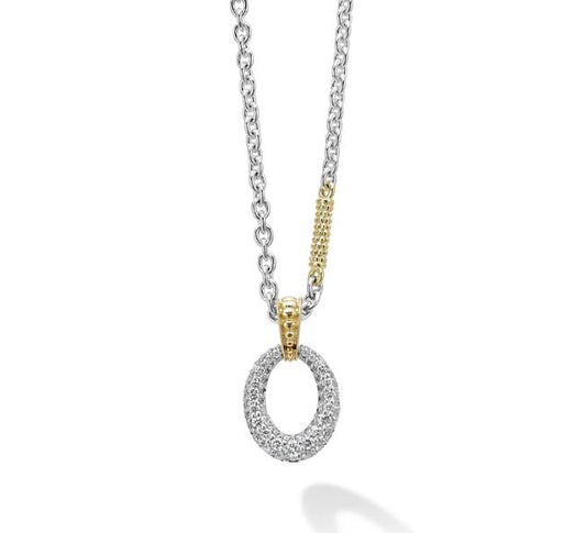 Caviar Lux Collection Natural Diamond Necklace in Sterling Silver - 18 Karat White - Yellow with 0.39ctw G/H SI1-SI2 Round Diamond