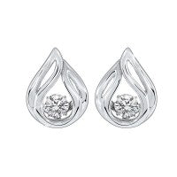 Dangle Simulated Diamond Earrings in Sterling Silver
