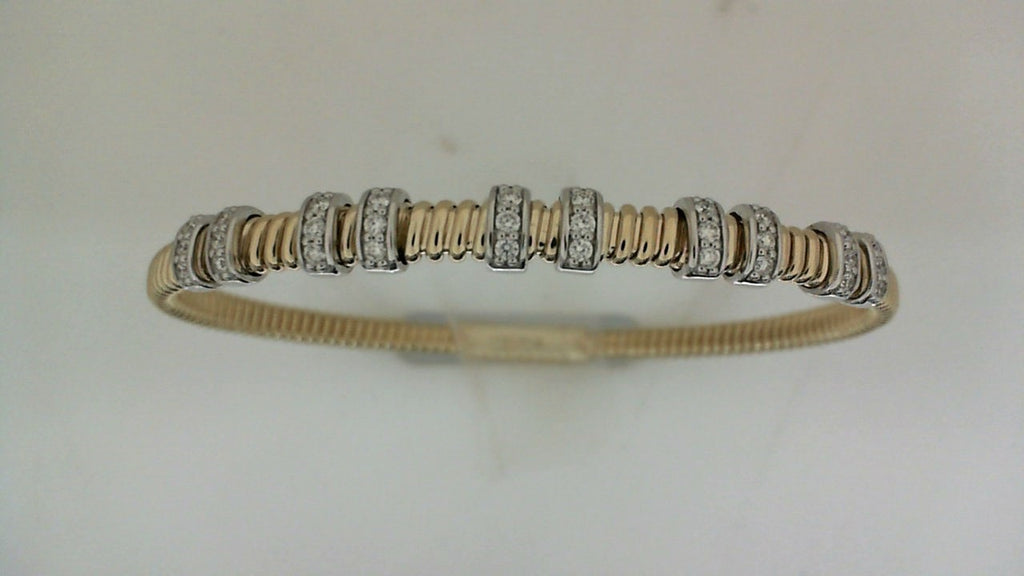 Diamond bracelet with alternating gold bands.