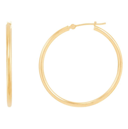 ARMADANI Medium Hoop Earrings (No Stones) in 10 Karat Yellow Gold