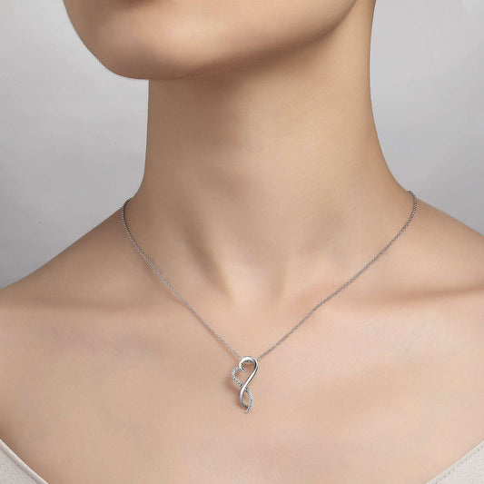 Lafonn Pendant Simulated Diamond Necklace in Platinum Bonded Sterling Silver 0.17ctw