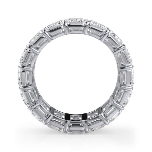 Lab-Grown Diamond Eternity Ladies Wedding Band in 14 Karat White with 7.79ctw of Round Lab-Grown Diamonds