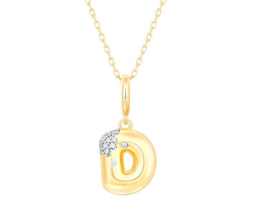 Gold necklace with diamond-accented 