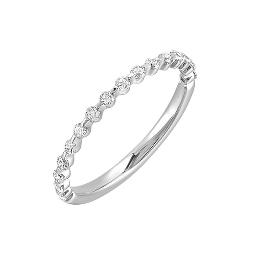 Marks 89 Natural Diamond Stackable Ladies Wedding Band in 14 Karat White with 0.24ctw Round Diamonds