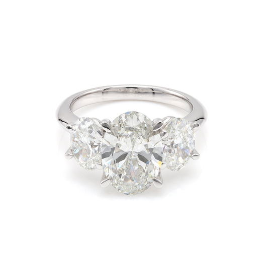 ReMARKable Designs Three Stone Complete Engagement Ring in 14 Karat White Gold with 3.00ctw of Round Lab-Grown Diamonds, Clarity: VS1, Color: F
