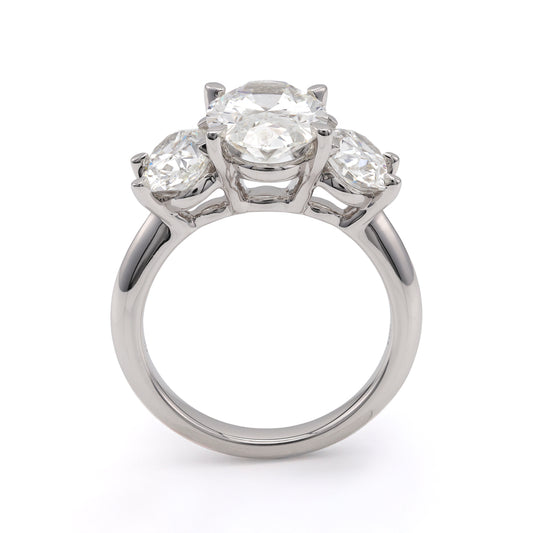 ReMARKable Designs Three Stone Complete Engagement Ring in 14 Karat White Gold with 3.00ctw of Round Lab-Grown Diamonds, Clarity: VS1, Color: F