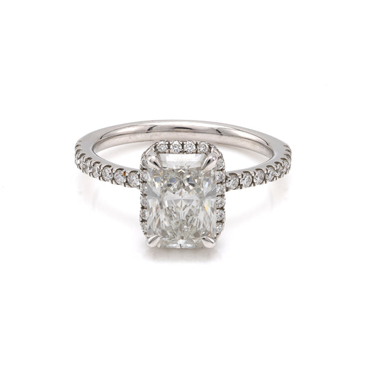 ReMARKable Designs Halo Complete Engagement Ring in 14 Karat White with 1.55ctw of Round Lab-Grown Diamonds