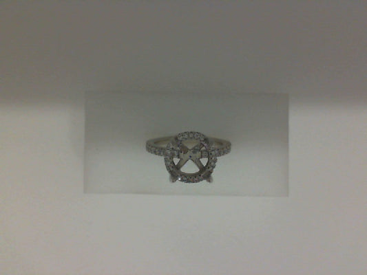 Halo Lab-Grown Diamond Complete Engagement Ring in 14 Karat White with 2.03ctw F VS2 Round Lab Grown Diamond